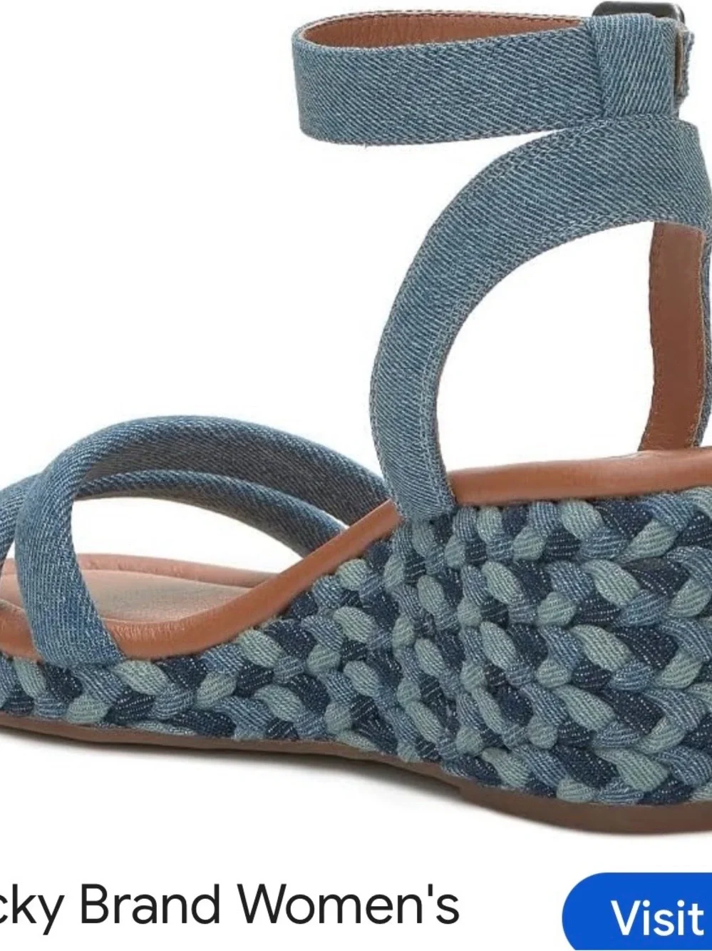 Lucky Brand Denim Blue Braided Wedge Sandal